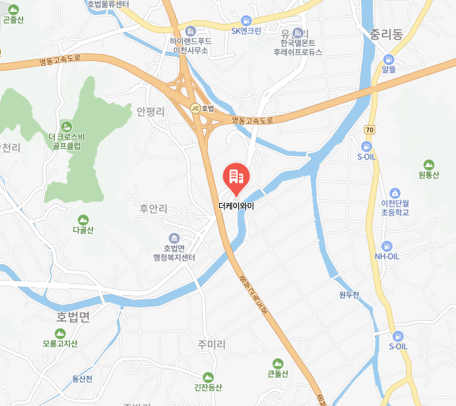 (주) The KY 본사 약도 - 경기 이천시 호법면 이섭대천로 590